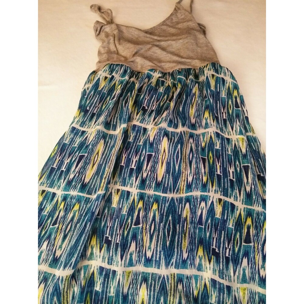 Forever 21 Womens Maxi Dress size Small Blue Geometric Print Maxi Long Dress